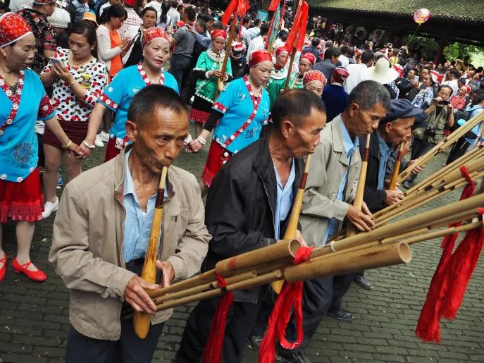 Festival optocht in Shidong